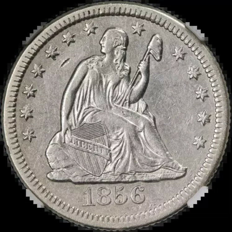 1856-O 着席型リバティクォーター NGC 