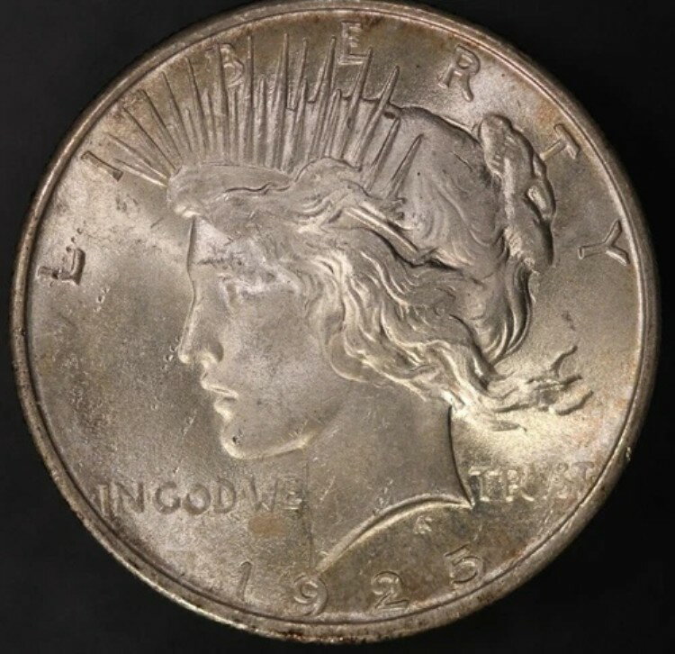 1925年ピースドル - 地元コレクションより新品（トーンあり） - ロット7788(3)