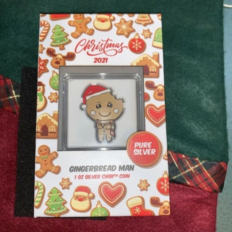 2021年 クリスマス ジンジャーブレッドマン チビ 1オンス ファインシルバーコイン