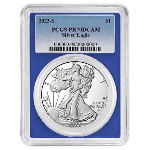2022-S プルーフ 1ドル アメリカン シルバー イーグル PCGS PR70DCAM ブルーラベル ブルーフレーム