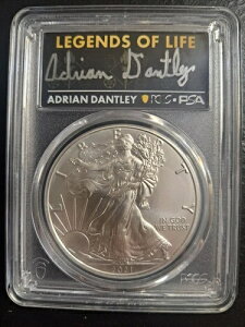 2021 シルバーイーグル タイプ1 PCGS MS70 最終生産日 エイドリアン・ダントリー直筆サイン入り