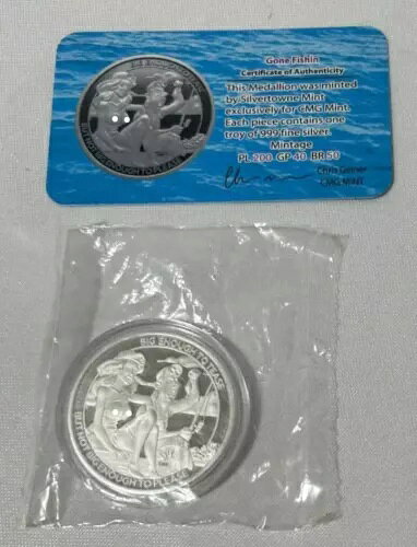 CMG Mint 1トロイオンス .999 シルバー アートラウンド 限定鋳造 釣り 大人向けテーマ