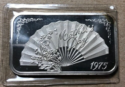 1975年 母の日 マディソンミント 1オンス .999 シルバーアートバー