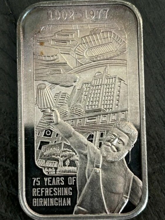 楽天WORLD RESOURCE【KING店】75周年記念 コカ・コーラ アートバー 1902-1977 バーミンガム AL 999 シルバー 1オンス