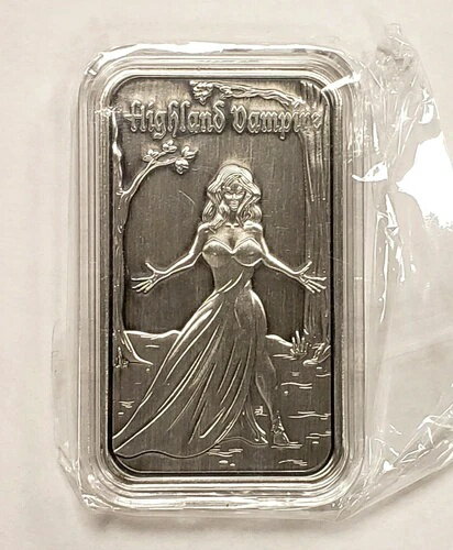 ハロウィン ヴァンパイア KD 1オンス .999 シルバー アンティークアートバー