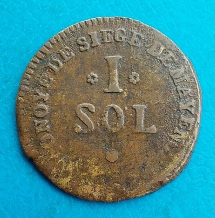 シートカバー マインツ ドイツ 1793年 1ソル ミントオブシディオナル 希少