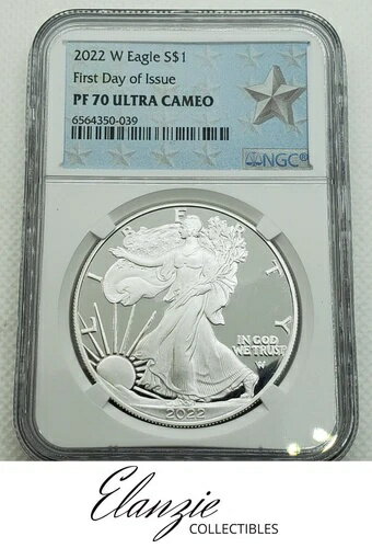 2022-W プルーフ アメリカン シルバー イーグル 発行初日 NGC PF70 ウルトラカメオ(3)