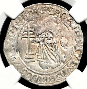 十字軍、ロードス島。聖ヨハネ騎士団。ロジャー・ド・パン、1355-1365年、NGC AU