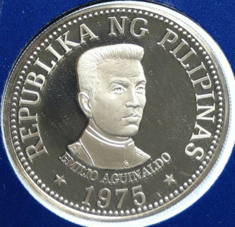 1975年 フィリピン エミリオ・アギナルド ヴィンテージ オールド プルーフ シルバー 25 ピソ コイン i104000