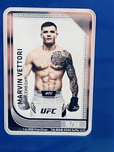 2024- UFCトレーディングコイン- マーヴィン・ヴェットーリ - 1オンス シルバープルーフコイン 16/30