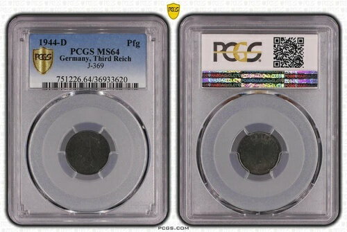 PCGS MS64 1944-D 1 ץե˥åPfg ɥġ軰 J.369 WW2
