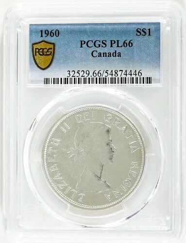 1960年カナダ ジェムPLシルバードル PCGS PL 66 Cam