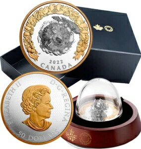 2022年ホリデースプレンダー 動くサンタそりトナカイ 50ドル 5オンス シルバークリスマスコイン