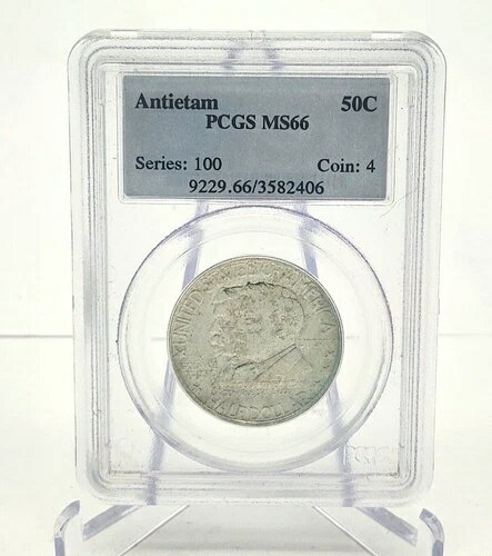 1937年 アンティータム記念 シルバー ハーフドル 米国希少コイン PCGS MS66