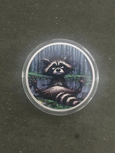 ヘイリーバグ・ミント「フリズルド・ラクーン」1オンス .999 ファインシルバーラウンド - #14/15