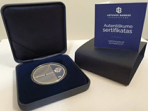 2022年リトアニア20ユーロ硬貨---リトアニア銀行創立100周年---