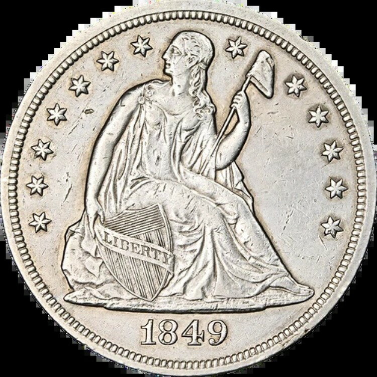 1849年 着席型リバティドル 素晴らし