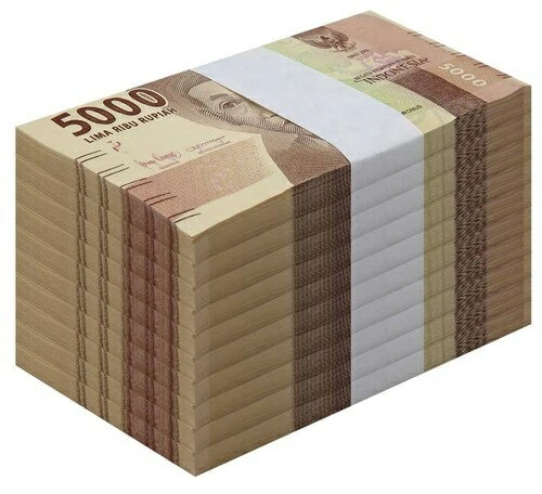 インドネシア 5000ルピア、2021年、P-156f、UNC X 1000 PCS レンガ