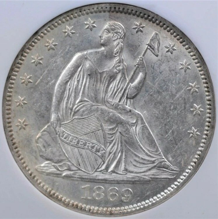 1869年 自由の女神像 半ドル硬貨 NGC M