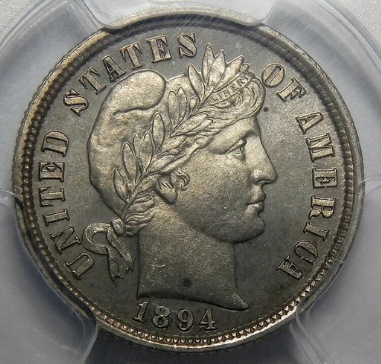1894年 PCGS PR64 バーバー シルバーダイム(3)