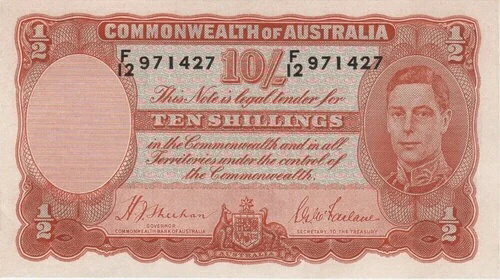 1939年 10シリング シーハン/マクファーレン R12 未使用