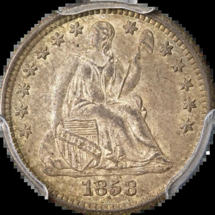 1858-O シーティングリバティハーフ