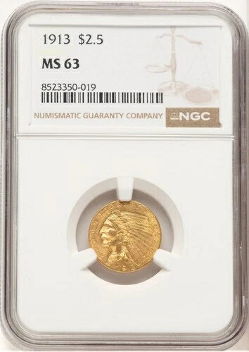 1913年 2.50ドル インディアンクォーターイーグル NGC MS63 (779078009)