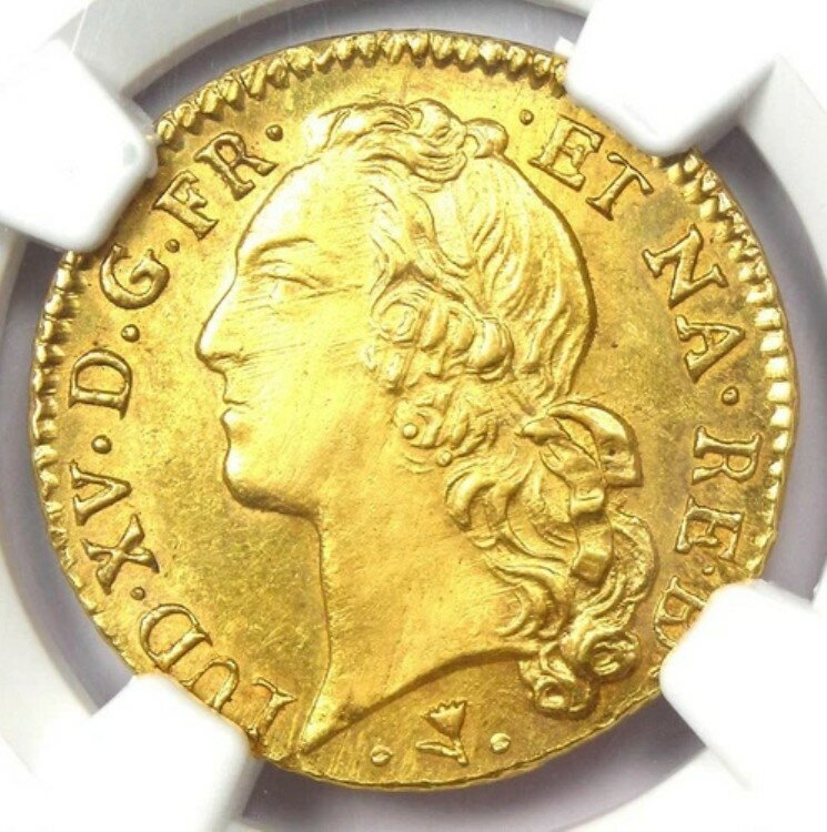 1769-COW フランス ルイ15世 金貨 1 L'OR。NGC 未流通詳細 (UNC MS)(3)
