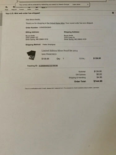 2014年米国造幣局限定版プルーフセ