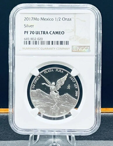 2017 Mo Mexico Libertad PF70 ウルトラ カメオ 1/2 オンス シルバー プルーフ オンザ コイン ????