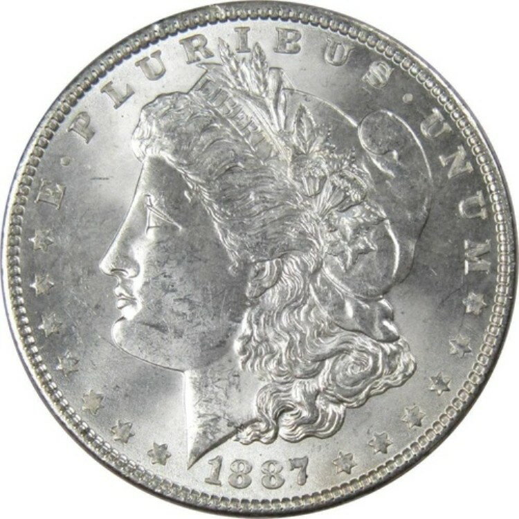 1887 Morgan Dollar BU (Built in Mint State), Uncirculated, 90% Silver, US Dollar 1 Dollar, Collector's Item