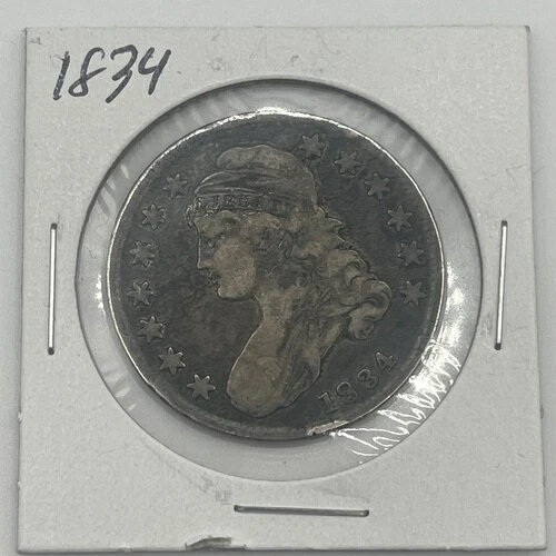 1834年 50セント キャップドバスト シルバー ハーフドル 米国コイン LOTE9