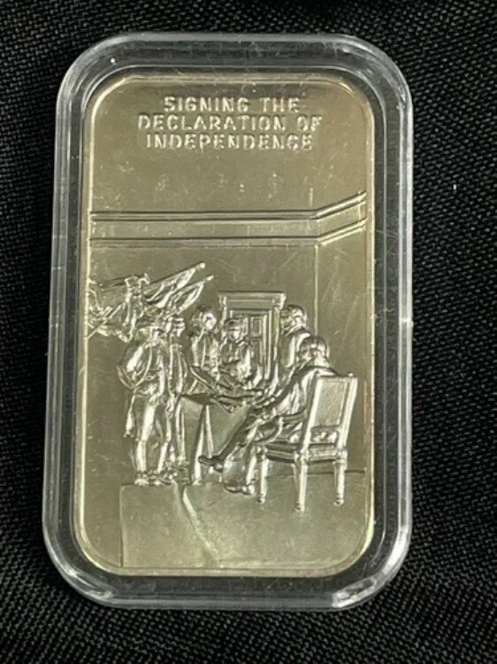 ヴィンテージ .999 純銀アートバー 1オンス 独立宣言書に署名