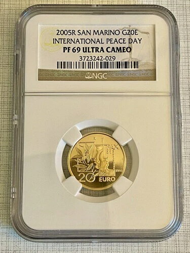 サンマリノ 2005 国際平和デー 20 ユーロ金貨 NGC PF69 UC SKU# 4224