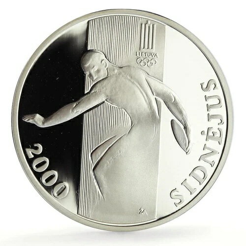リトアニア 50リトゥ シドニーオリンピック 円盤投げ プルーフ銀貨 2000年