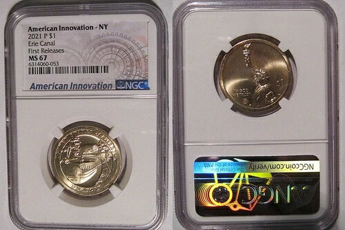 2021 Pイノベーション ニューヨークドル 1ドル エリー運河 NGC MS 67 初公開