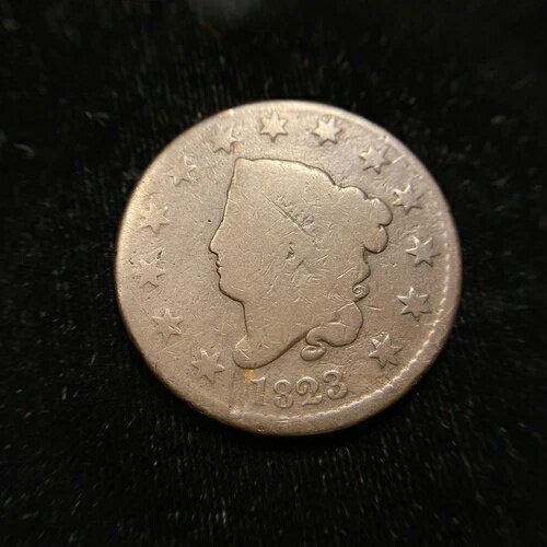 1823 年キー デート マトロン ヘッド ラージ セント チョイス VG 非常に良い コロネット 1 セント オフ..