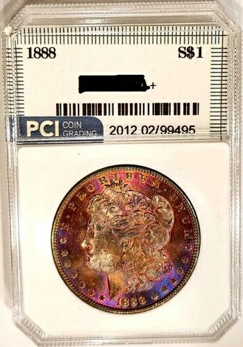 1888-P より良い日付のモルガン・ダラー ジェム BU +++ 表面 レインボートーン