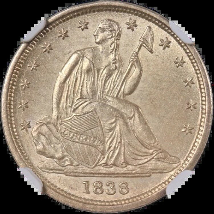 1838年製 シーテッド・リバティ・ダ