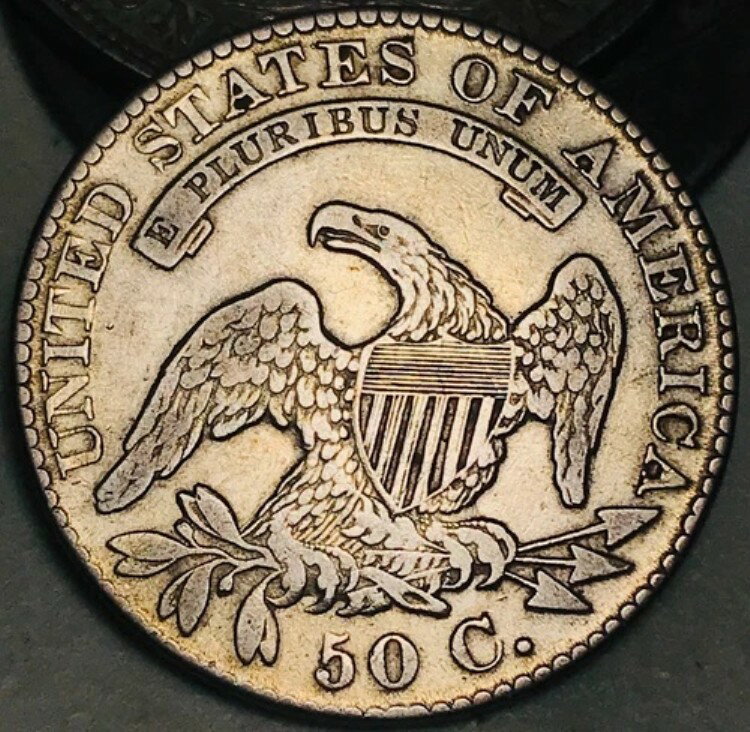1829年製 キャップドバスト ハーフドル 50セント 未鑑定 チョイス 90%銀貨 CC24973