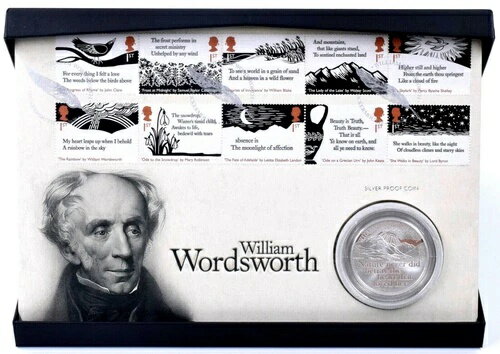 2020年 ロイヤルミント ウィリアム・ワーズワース シルバープルーフ 5ポンドコイン カバー 箱入り