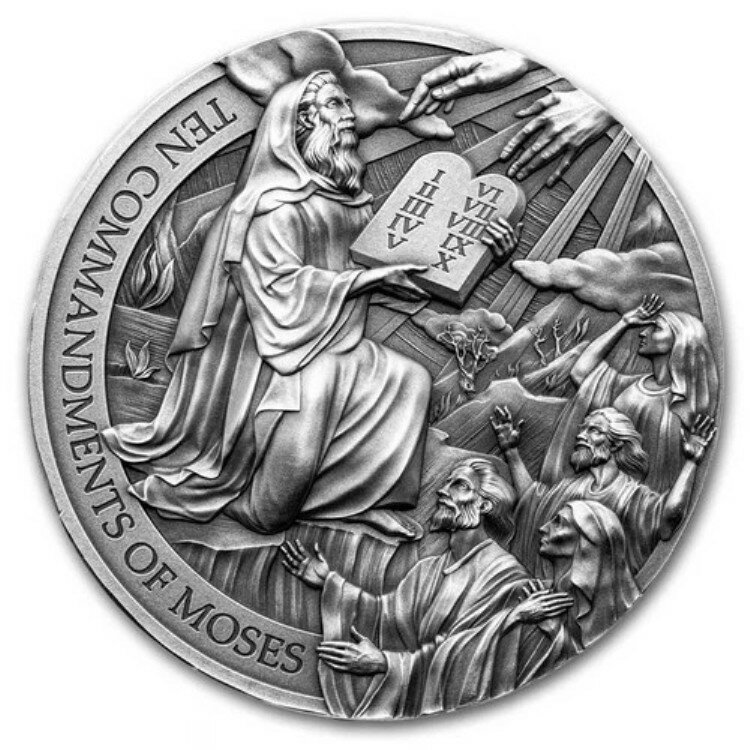 2024年 カメルーン共和国 2オンス 銀貨 モーセの十戒