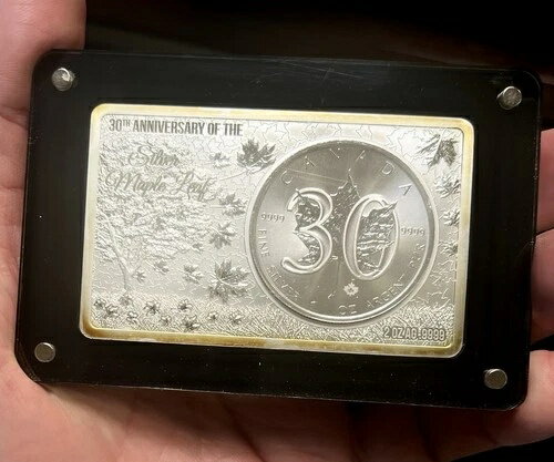 2018年 5ドル カナダ メープルリーフ 30周年記念 3オンス 純銀コイン＆バーセット(3)