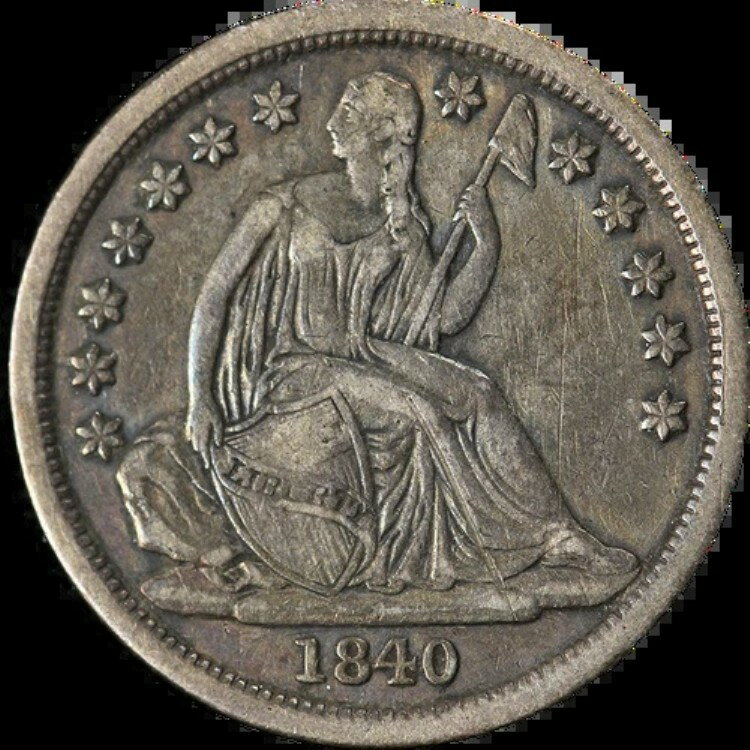 1840-P シーテッド リバティ ダイム '