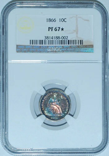 1866年 NGC PR67☆ プルーフストライク 