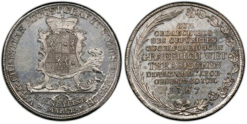 ?? レア！トップポップ！ドイツ製 ゾルムス・ラウバッハ 1767年 WWE ターラー ターラー PCGS MS62 Dav-2782