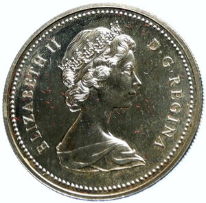 1971年 カナダ ブリティッシュコロンビア州 エリザベス2世 オールド シルバー ドル コイン i104043