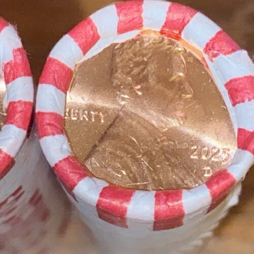 2025 D リンカーン セント フルボックス、50ロール、未調査 BU ペニーセントコイン（手持ち）