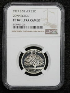 1999-S シルバー プルーフ コネチカット州 クォーター NGC PF70 5NMQ
