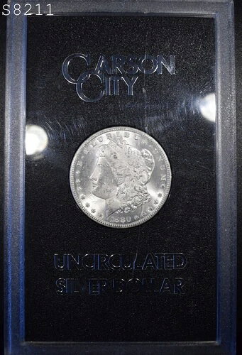 1880-CC *GSA* モルガン銀貨 箱/COAなし "VCH BU" *1点目以降は送料無料*